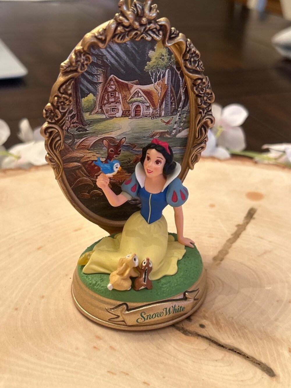 Vintage Disney Snow White 1998 Hallmark Ornament - Woodland Cottage Scene
